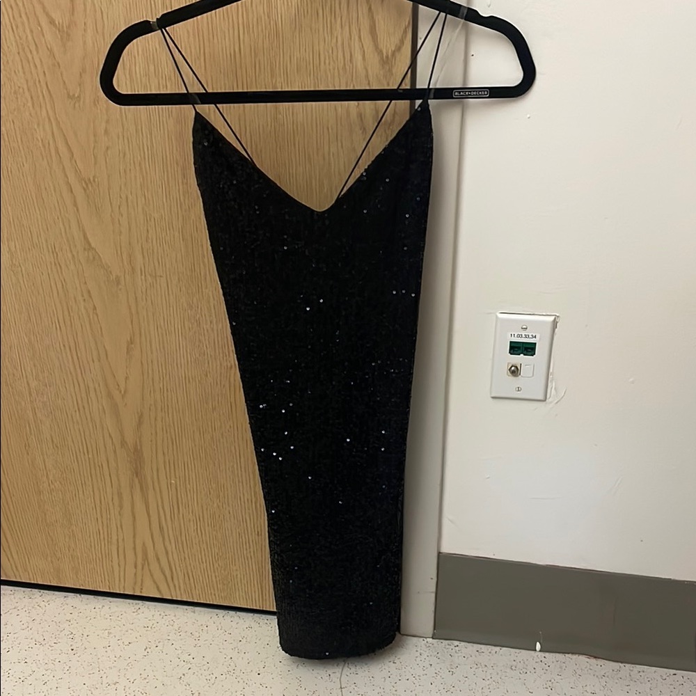 Mini Black Sequin Dress Bodycon